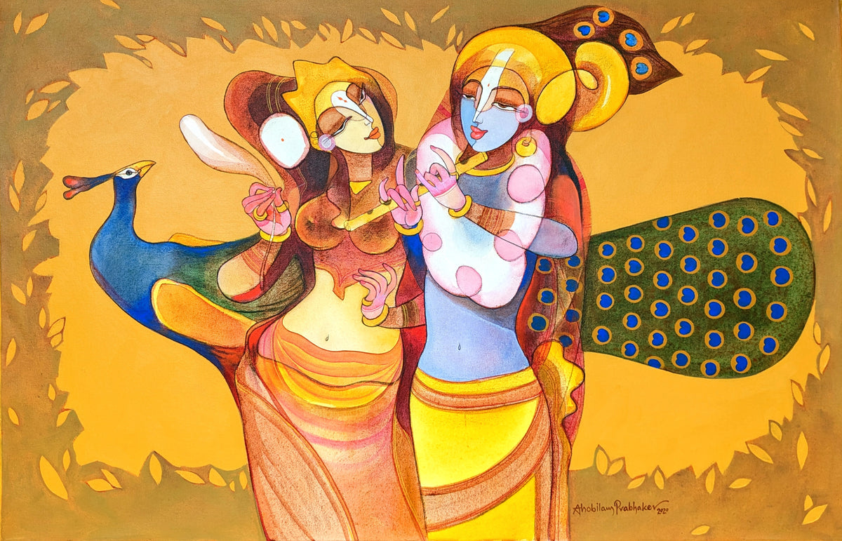 Radha krishna with cow